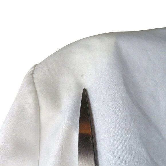 Vintage 80s Button-Up Blouse White Black Embroidery Collar Size 12 Western Style - Picture 4 of 12